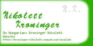 nikolett kroninger business card